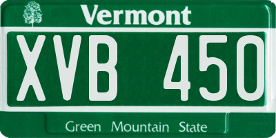 VT license plate XVB450