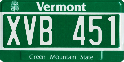 VT license plate XVB451