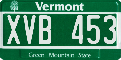VT license plate XVB453