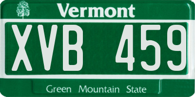 VT license plate XVB459