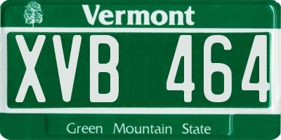 VT license plate XVB464
