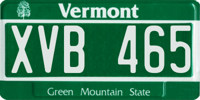 VT license plate XVB465