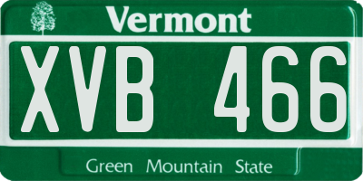 VT license plate XVB466