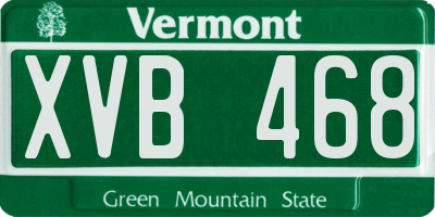 VT license plate XVB468