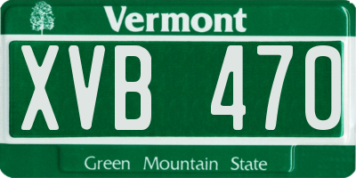 VT license plate XVB470