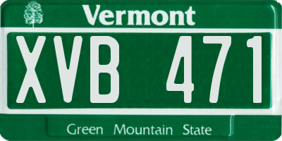 VT license plate XVB471