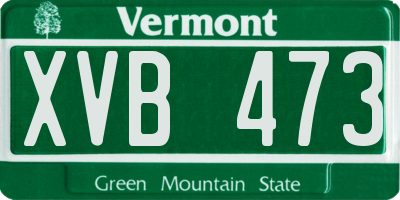 VT license plate XVB473