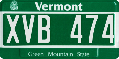 VT license plate XVB474