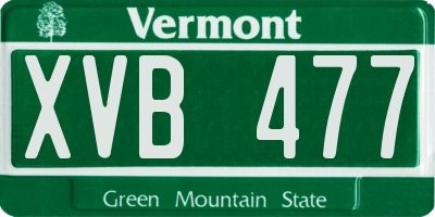 VT license plate XVB477