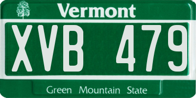 VT license plate XVB479