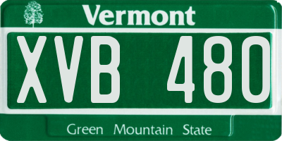VT license plate XVB480