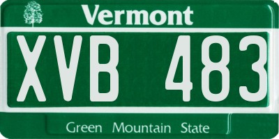 VT license plate XVB483