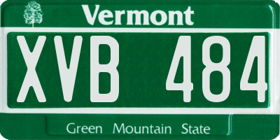 VT license plate XVB484
