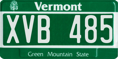 VT license plate XVB485