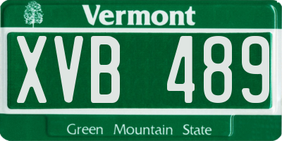 VT license plate XVB489
