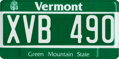 VT license plate XVB490