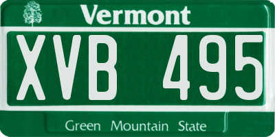 VT license plate XVB495