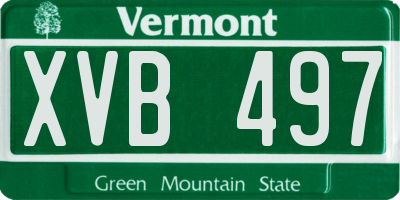 VT license plate XVB497