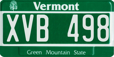 VT license plate XVB498