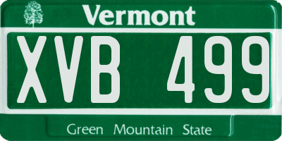VT license plate XVB499