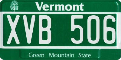 VT license plate XVB506