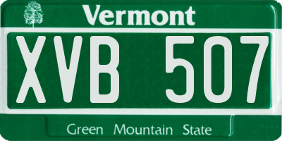 VT license plate XVB507