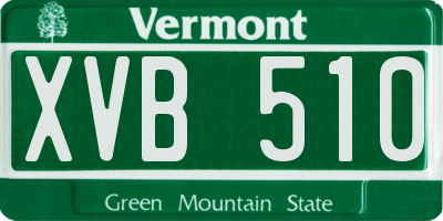 VT license plate XVB510