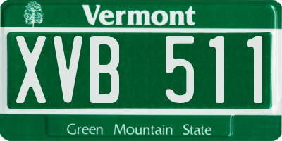 VT license plate XVB511