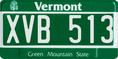 VT license plate XVB513