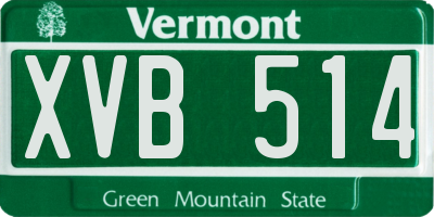 VT license plate XVB514