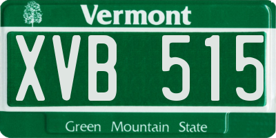 VT license plate XVB515