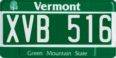 VT license plate XVB516