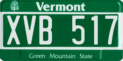 VT license plate XVB517