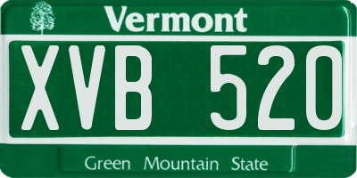 VT license plate XVB520