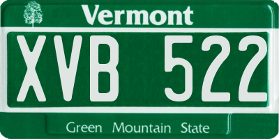 VT license plate XVB522