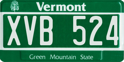 VT license plate XVB524
