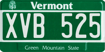 VT license plate XVB525