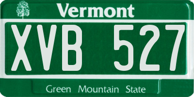 VT license plate XVB527
