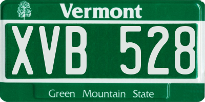 VT license plate XVB528