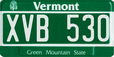 VT license plate XVB530