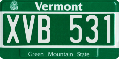 VT license plate XVB531
