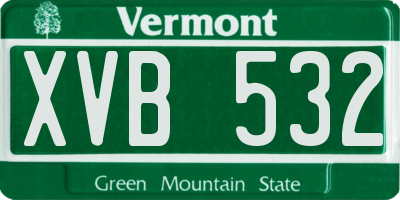 VT license plate XVB532