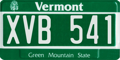 VT license plate XVB541