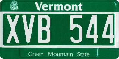 VT license plate XVB544
