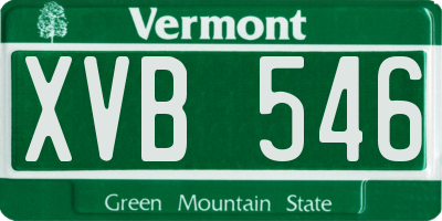 VT license plate XVB546