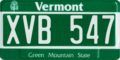 VT license plate XVB547