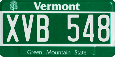 VT license plate XVB548