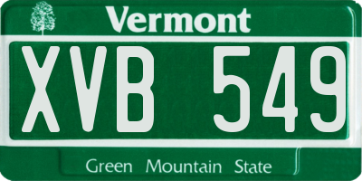 VT license plate XVB549
