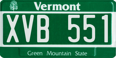 VT license plate XVB551