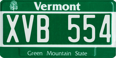 VT license plate XVB554